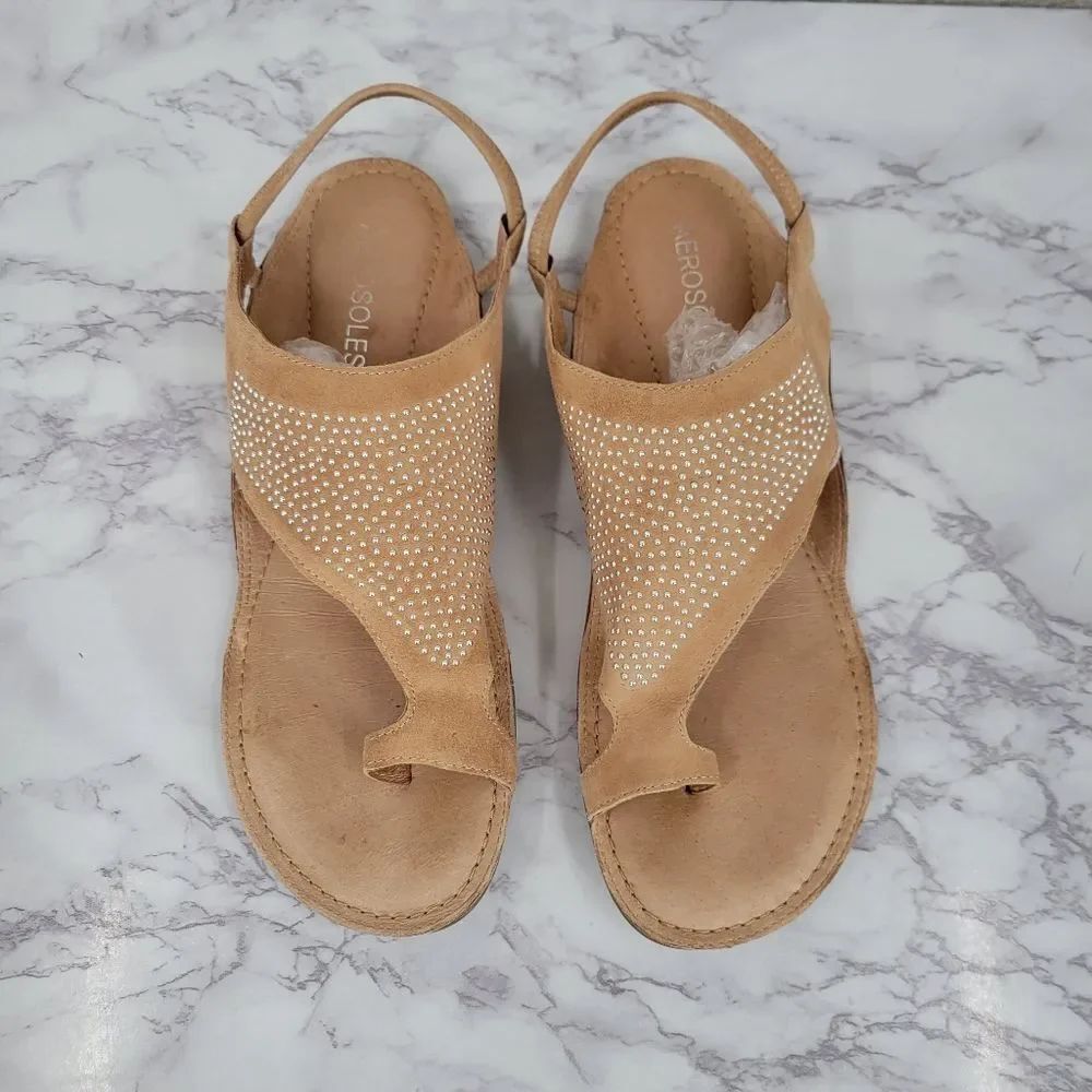 Aerosoles Women's Handbook Sandal Studded Leather